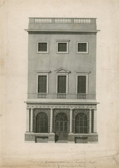 Facciata della banca in Lombard Street, costruita per il defunto Sir Charles Asgill, Bart da English School