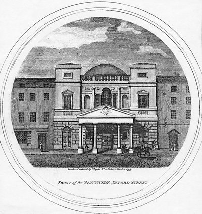 Fronte del Pantheon, Oxford Street, 1795 da English School