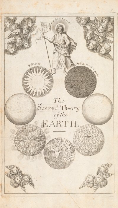 Frontespizio da La Teoria della Terra di Thomas Burnet, Londra, 1684 da English School