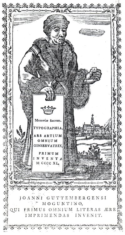 Frontespizio di Johannes Gutenberg da Una storia concisa dell