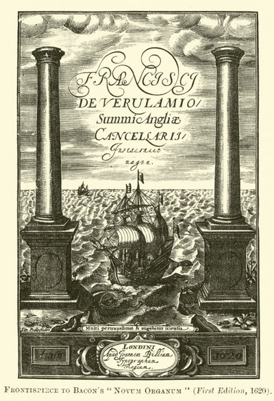 Frontespizio del Novum Organum di Bacone da English School