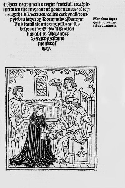 Frontespizio di Myrrour of good maners 1523 da English School