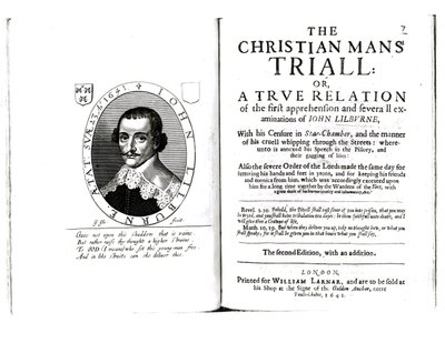Frontespizio di La prova del cristiano di John Lilburne (c.1614-57) 1641 da English School