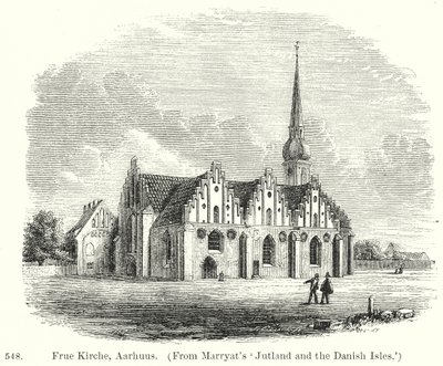 Frue Kirche, Aarhuus (incisione) da English School