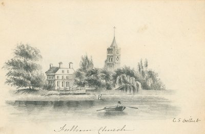 Chiesa di Fulham; disegno originale a matita di C S Gilbert da English School
