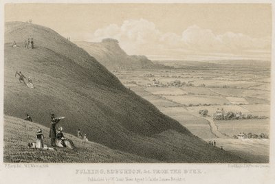 Fulking, Edburton, ecc. dal Dyke (incisione) da English School