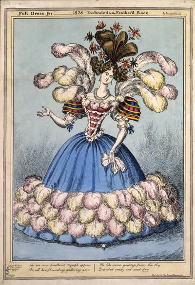 Abito completo per ?1828. Dedicato alla razza piumata, pub. Londra, 1828 da English School