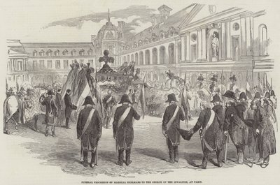 Processione funebre del maresciallo Exelmans alla Chiesa degli Invalidi, a Parigi (incisione) da English School
