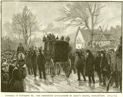 Funerale di Napoleone III: La processione che si avvicina alla Cappella di Santa Maria, Chislehurst da English School