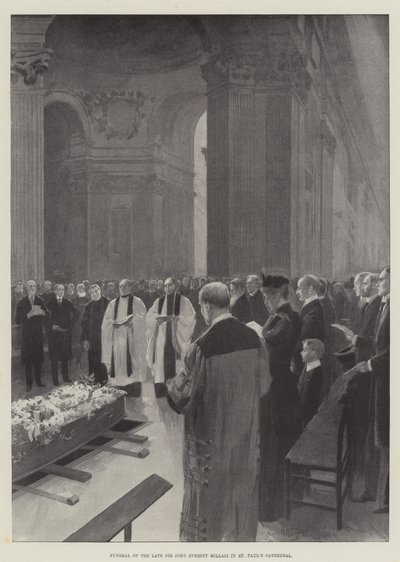Funerale del defunto Sir John Everett Millais nella cattedrale di St Paul (incisione) da English School