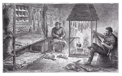 Cacciatori di pellicce in Canada, 1880 da English School