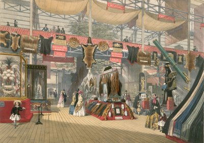 Sezione di pellicce e capelli della Grande Esposizione del 1851 da English School