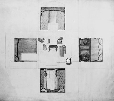 Arredi per un piccolo salotto, Gillows and Co, 1822 da English School