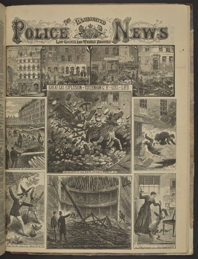 GRANDE ESPLOSIONE DI GAS A TOTTENHAM CT. PERDITA DI VITA", Notizie Illustrate della Polizia da English School
