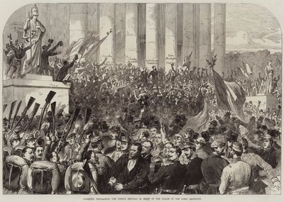 Gambetta proclama la Repubblica Francese davanti al Palazzo del Corpo Legislativo da English School