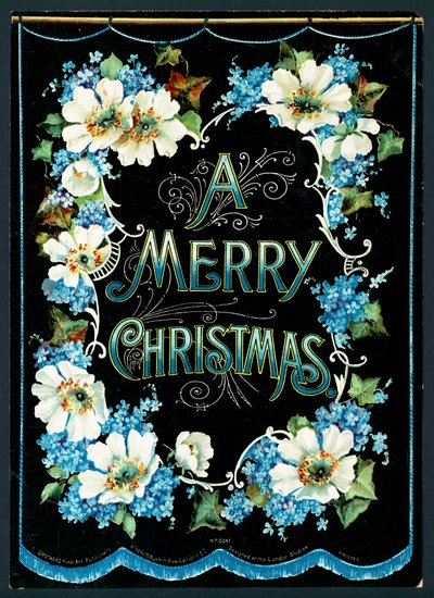 Ghirlanda di fiori, biglietto di Natale da English School