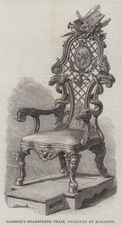 La Sedia di Shakespeare di Garrick, disegnata da Hogarth da English School