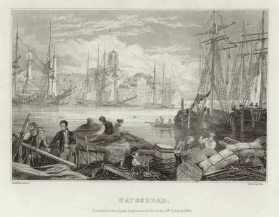 Gateshead prima della grande esplosione e incendio del 6 ottobre 1854 da English School