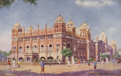 Ufficio postale generale, Bombay (litografia a colori) da English School