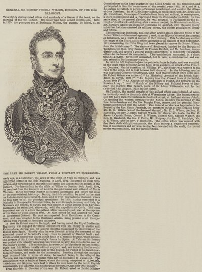 Generale Sir Robert Thomas Wilson, Colonnello del 15° Dragoni da English School