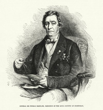 Generale Sir Thomas Brisbane, Presidente della Royal Society di Edimburgo (incisione) da English School