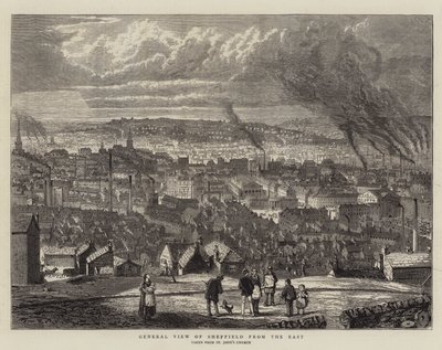 Veduta generale di Sheffield da est da English School