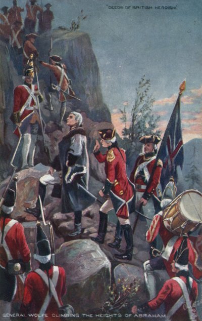 Il generale Wolfe scala le alture di Abraham, Quebec, 1759 da English School
