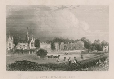 Vista generale delle case di beneficenza di Whittington da English School