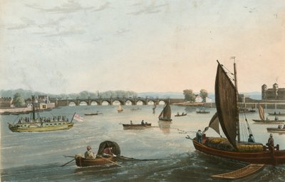 Vista generale del vecchio ponte di Vauxhall da English School