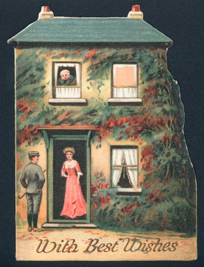 Gentiluomo che visita una signora, Cartolina di Natale da English School