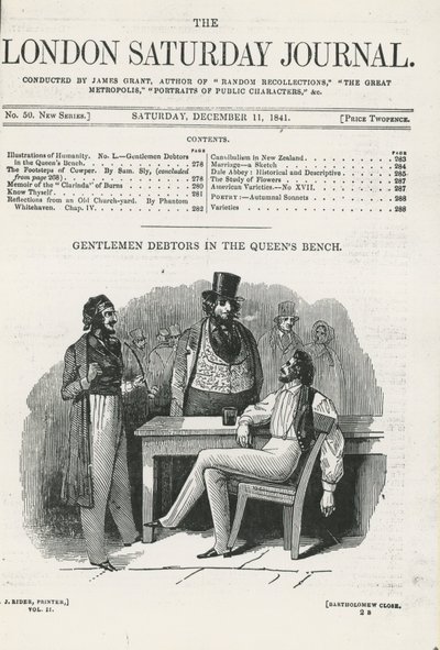 Gentiluomini debitori nella Corte della Regina da English School