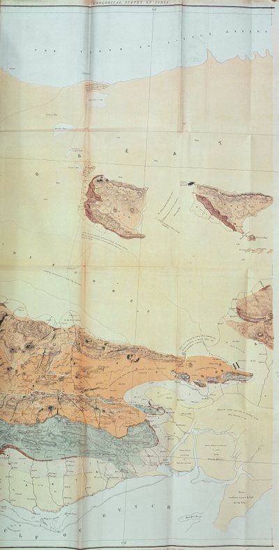 Mappa geologica del deserto di Cutch, 1870 da English School