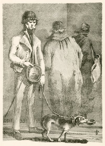George Dyball, un mendicante cieco di notevole notorietà, e il suo cane Nelson da English School