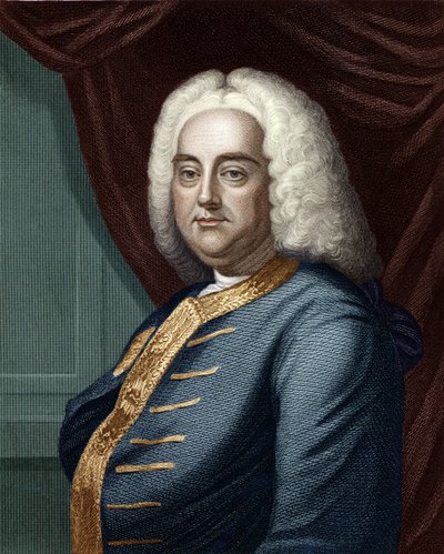 George Frederic Handel, inciso da Thomson (colorazione successiva) da English School