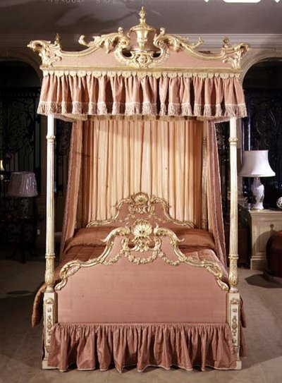 Letto a baldacchino George III, fine XVIII secolo da English School