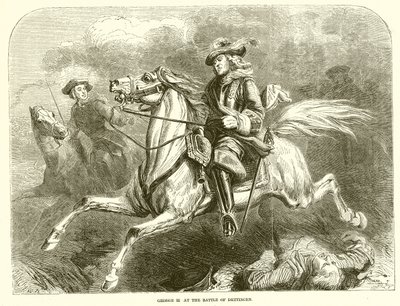Giorgio II alla battaglia di Dettingen da English School