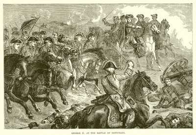 Giorgio II alla battaglia di Dettingen da English School