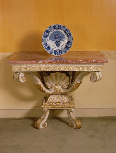 Consolle di Giorgio II con piano in marmo, stile palladiano da English School