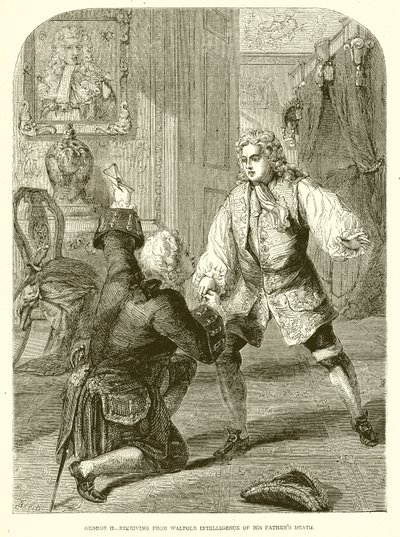Giorgio II riceve da Walpole la notizia della morte del padre da English School