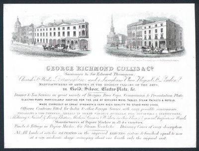 George Richmond Collis & Co, biglietto da visita da English School
