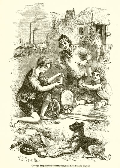 George Stephenson costruisce la sua prima locomotiva a vapore da English School
