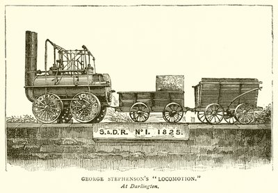 Locomotiva di George Stephenson a Darlington da English School