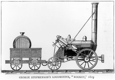 Locomotiva di George Stephenson, Rocket, 1829 da English School