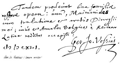 Ger: Jo: Vossius da English School