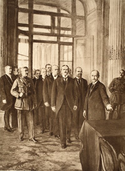 Politici tedeschi al Palazzo di Versailles, 1919 da English School