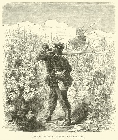 Stazione di avamposto tedesca in Champagne, settembre 1870 da English School