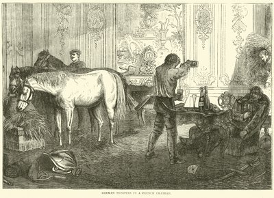 Cavalieri tedeschi in un castello francese, settembre 1870 da English School