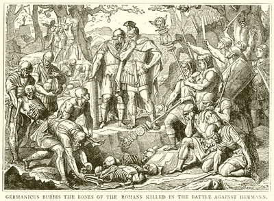 Germanico Seppellisce le Ossa dei Romani uccisi nella Battaglia contro Arminio da English School