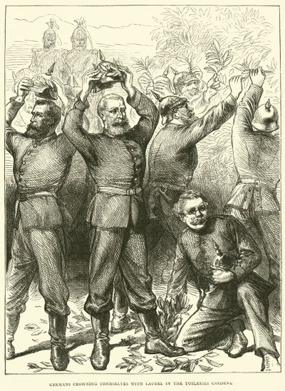 I tedeschi si incoronano di alloro nei Giardini delle Tuileries, marzo 1871 da English School