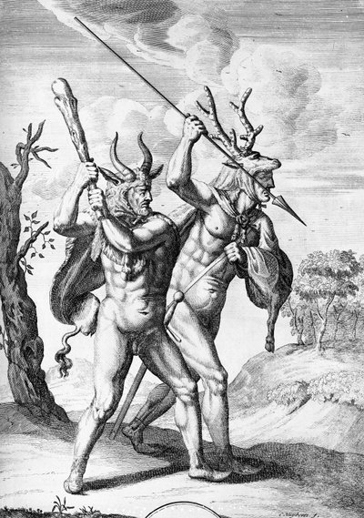 Germani, illustrazione da I Commentari di Cesare tradotti in inglese da William Duncan, inciso da Cornelis Huyberts, pubblicato 1753 da English School